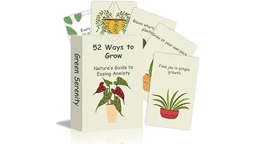 plant themed motivational affirmation cards