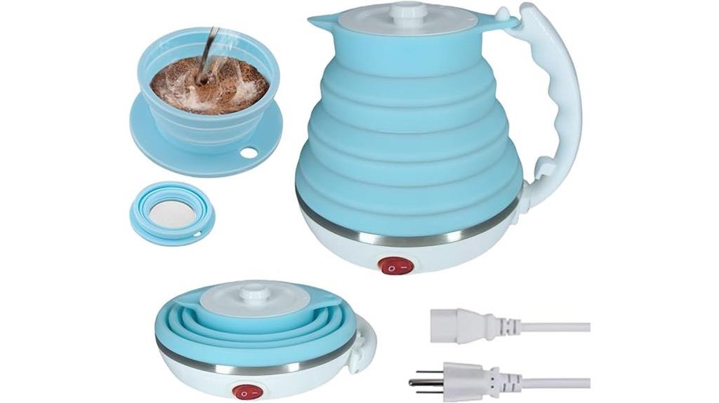 portable blue foldable kettle