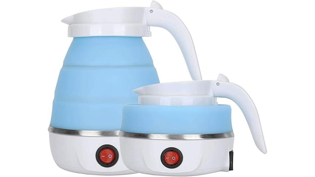 portable blue travel kettle