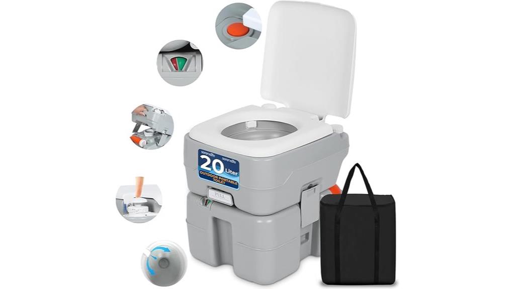 portable camping toilet with bag