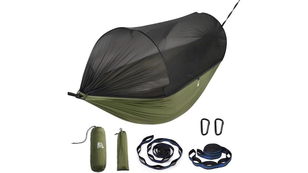 portable double hammock with straps