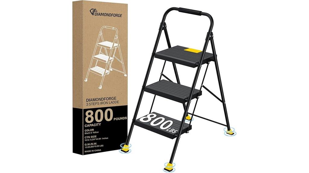 portable foldable ladder with handrails