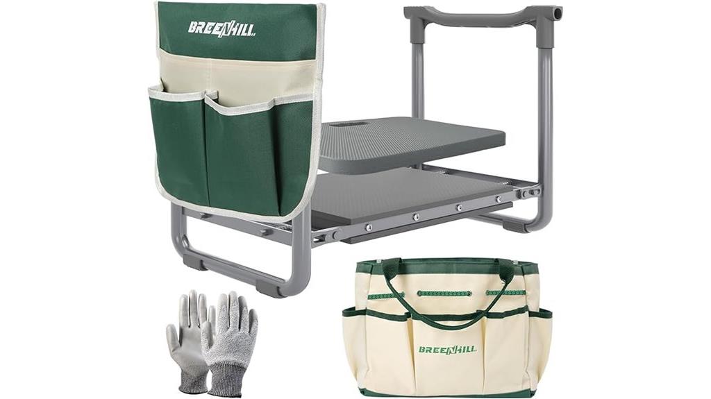 portable garden seat with kneepad