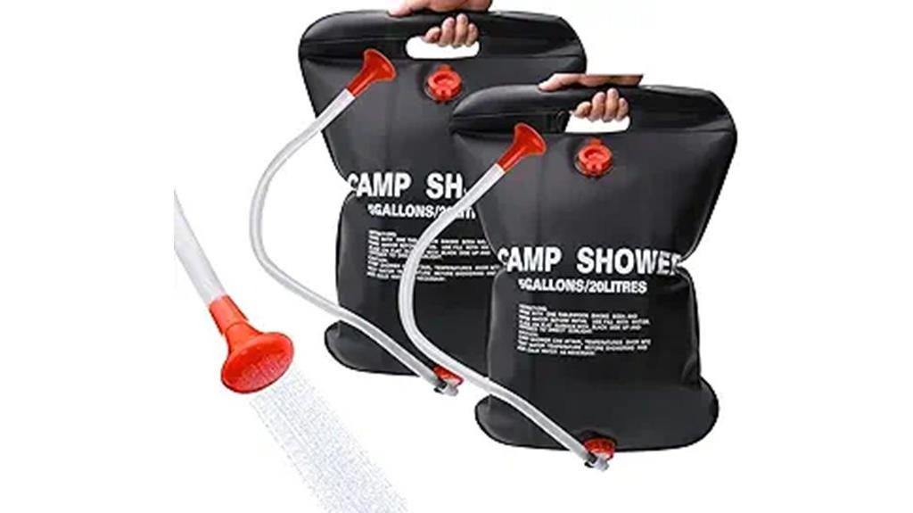 portable solar shower bags