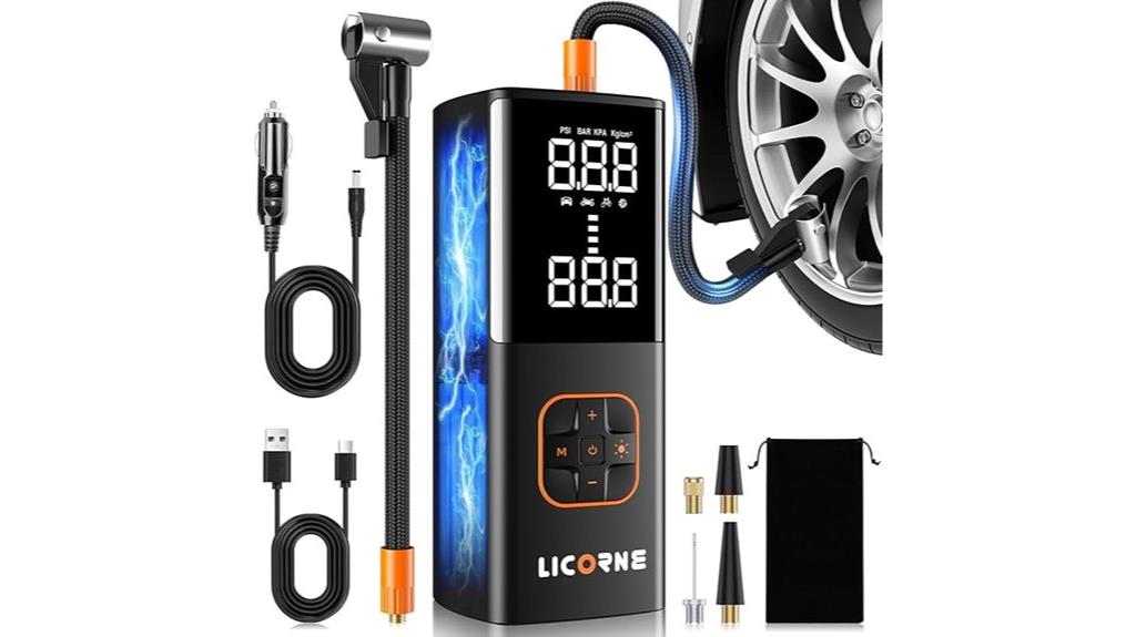 portable tire inflator gauge