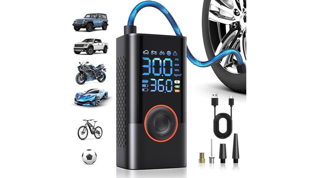 portable tire inflator with gauge