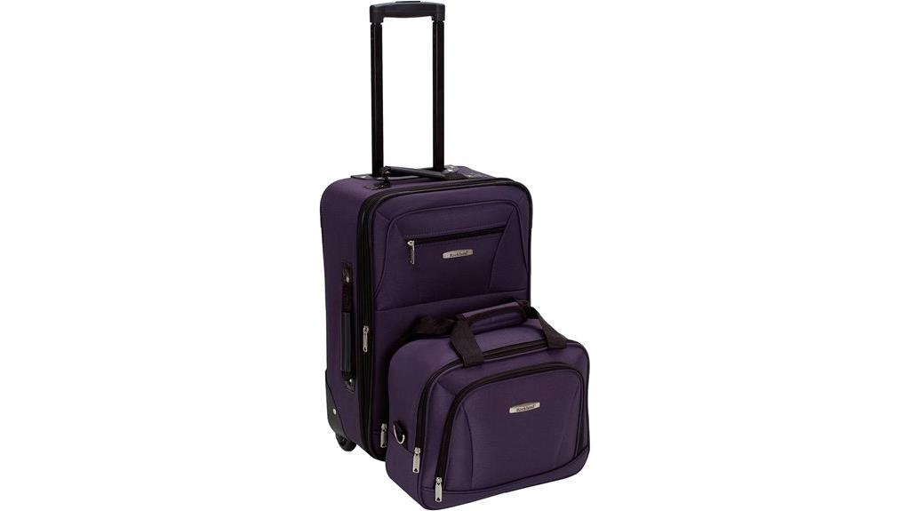 purple 2 piece luggage set