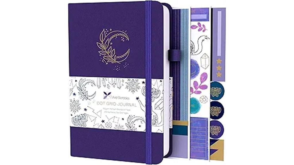 purple dot grid journal