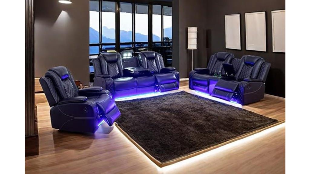 recliner with led storage