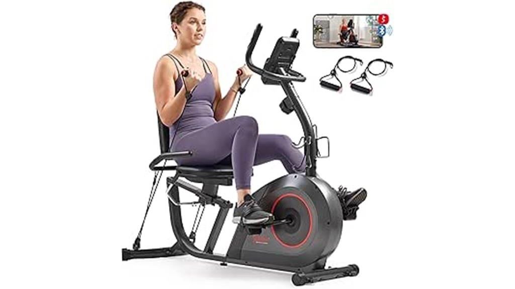 recumbent bike with cushions