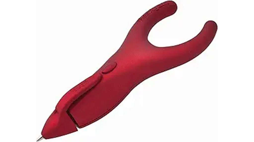 red ergonomic retractable pen