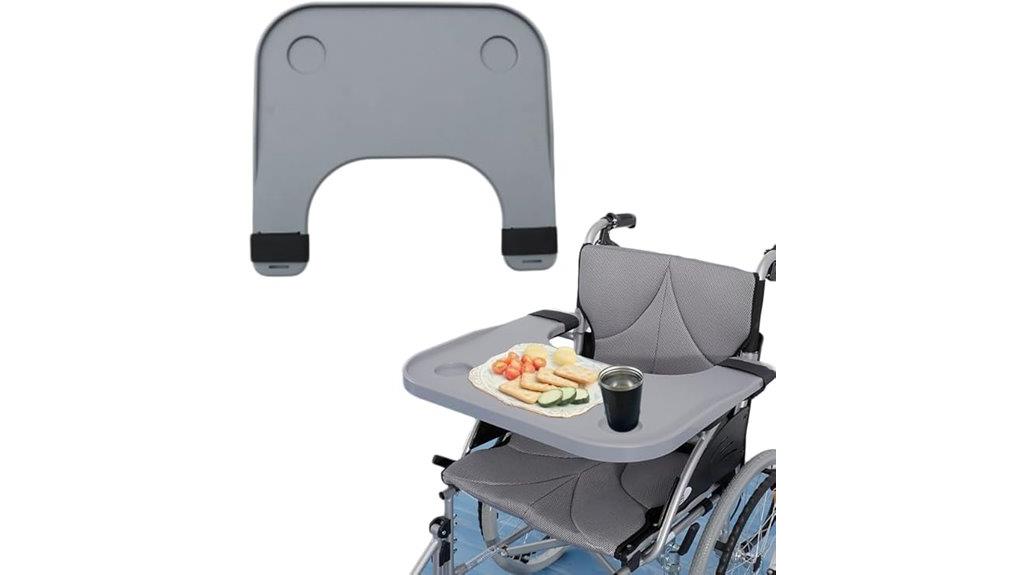 removable wheelchair tray table