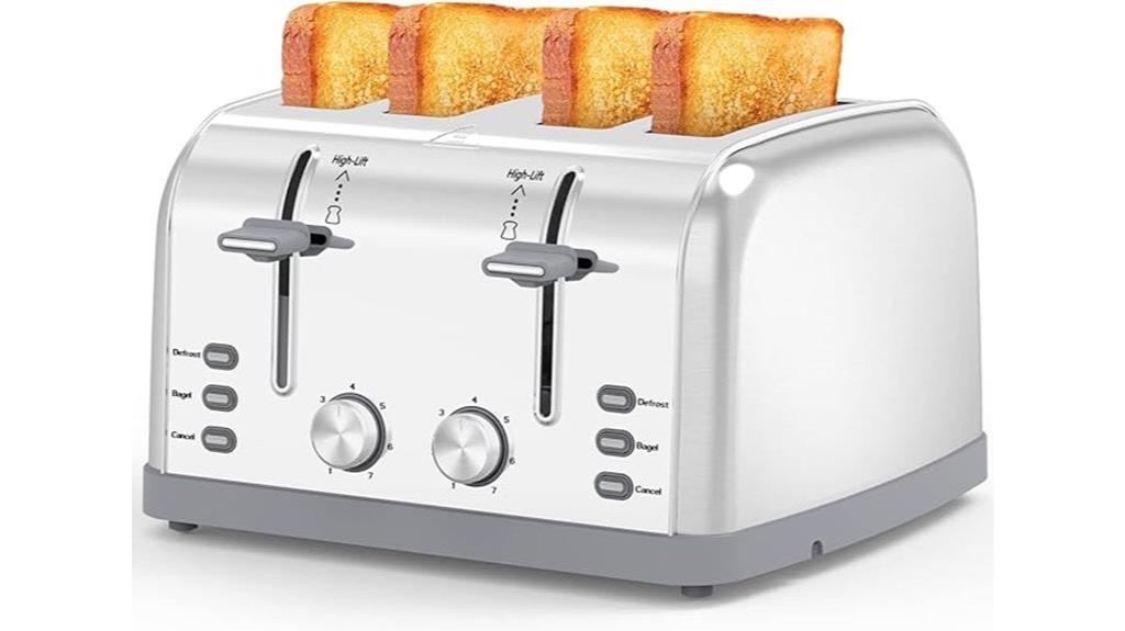 retro stainless steel toaster