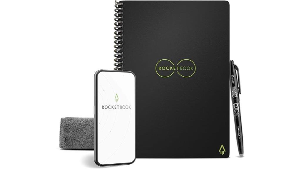 reusable black spiral notebook