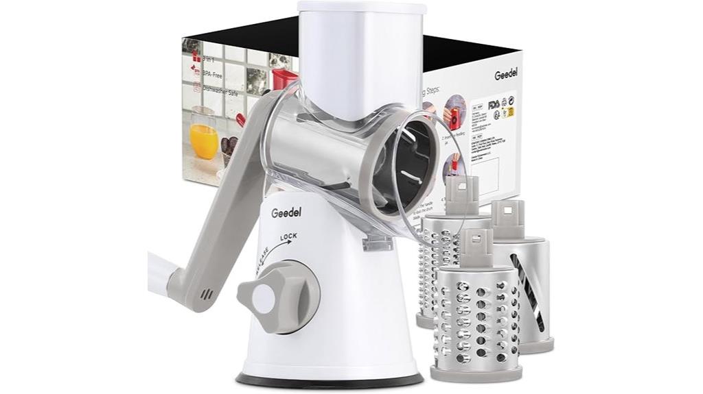 rotary cheese grater with blades