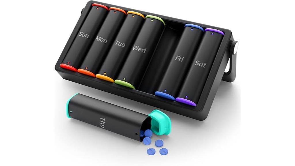 rotatable 7 day pill organizer