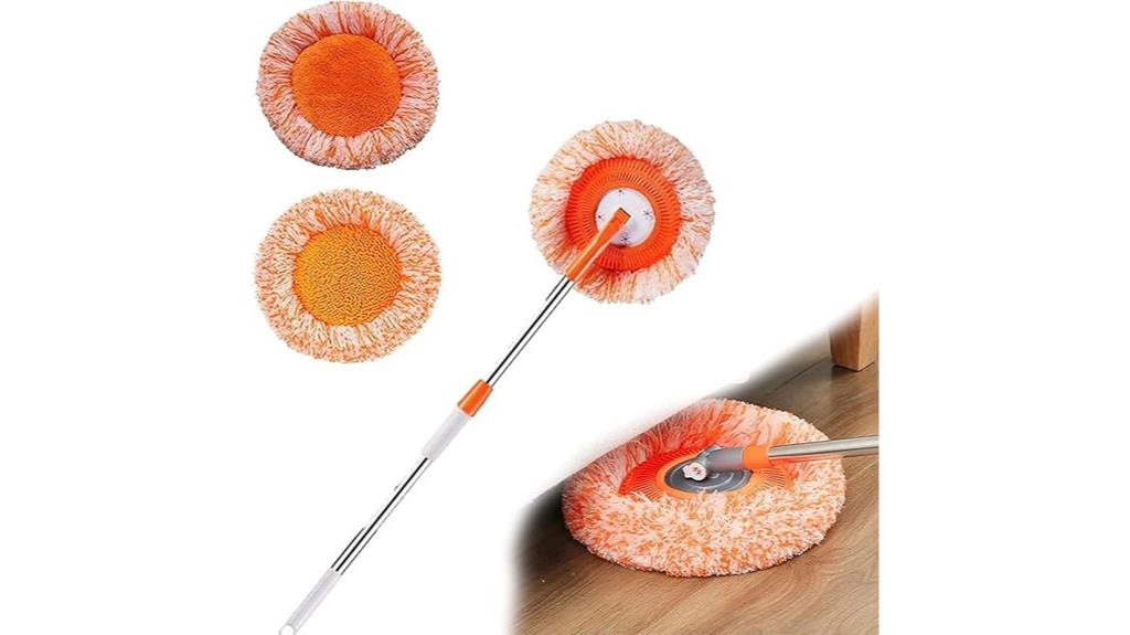 rotatable dual head microfiber mop