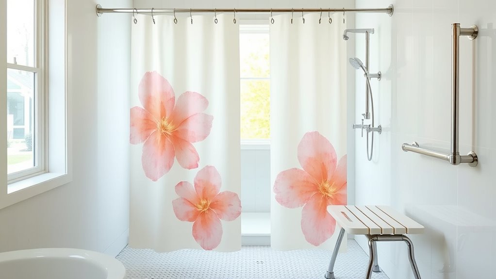 safe stylish elderly shower curtains