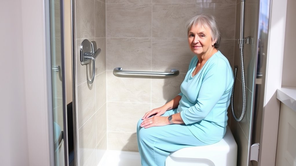 secure adjustable shower seat