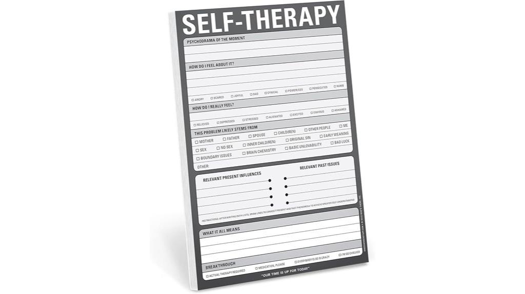 self help note pad gray