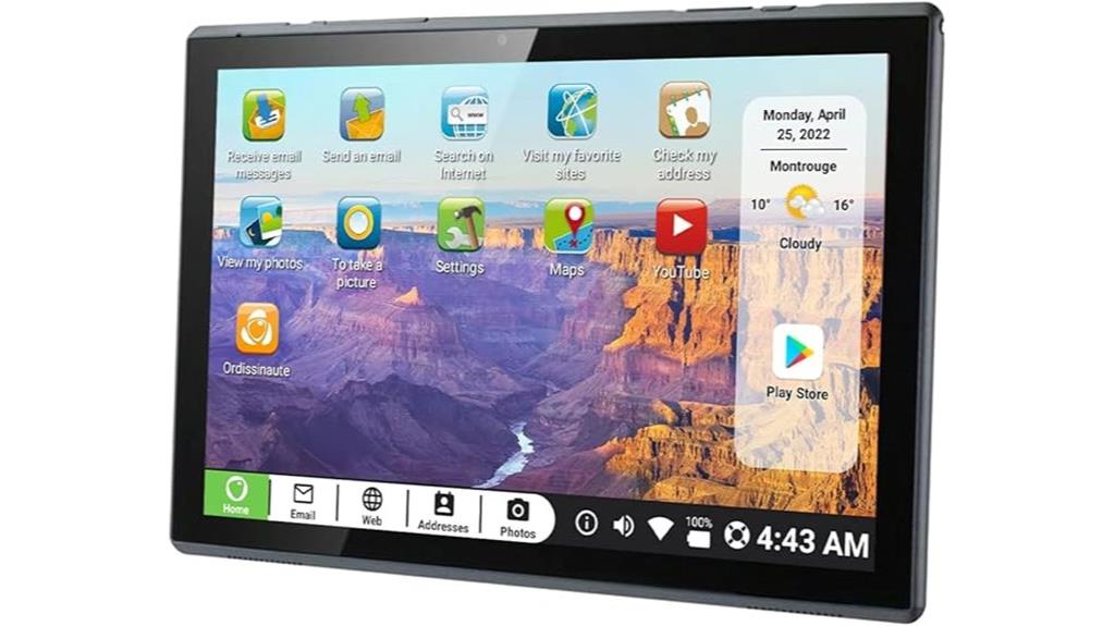 senior friendly 10 1 inch tablet