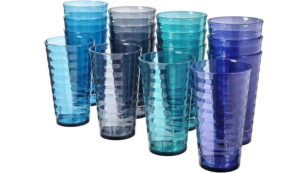 set of 16 colorful tumblers