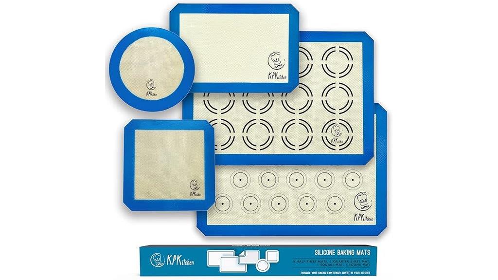 set of five silicone mats