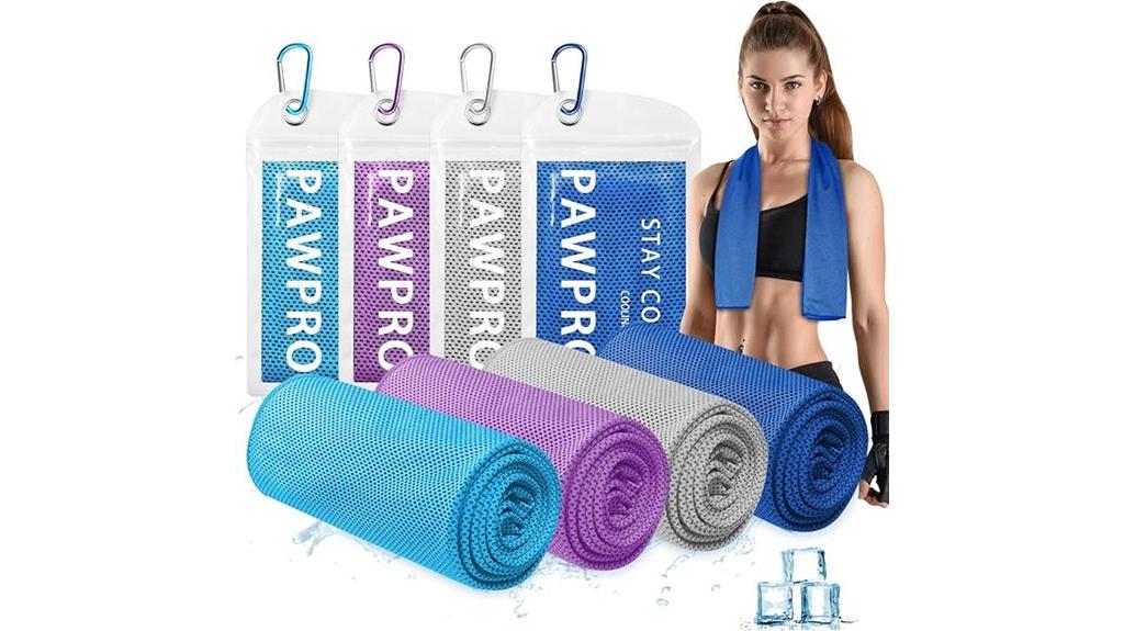 set of four cooling towels