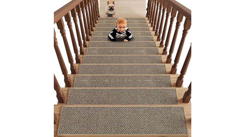 seven wooden step treads