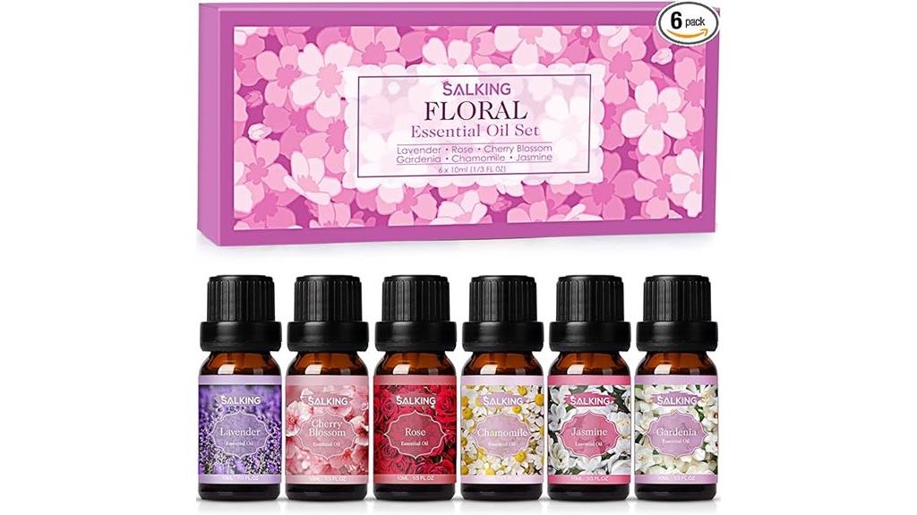 six 10ml floral oils