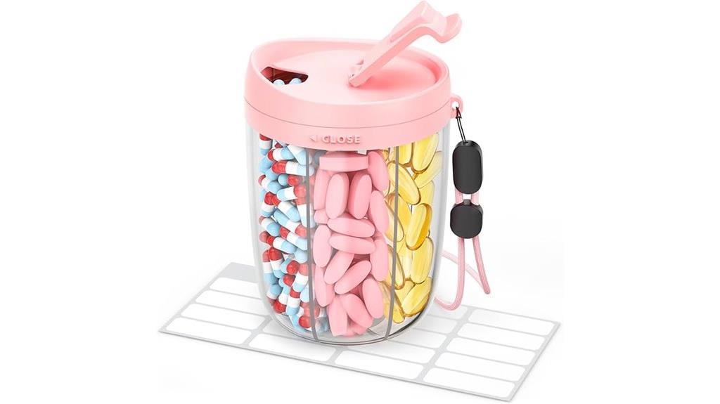 six compartment pill organizer