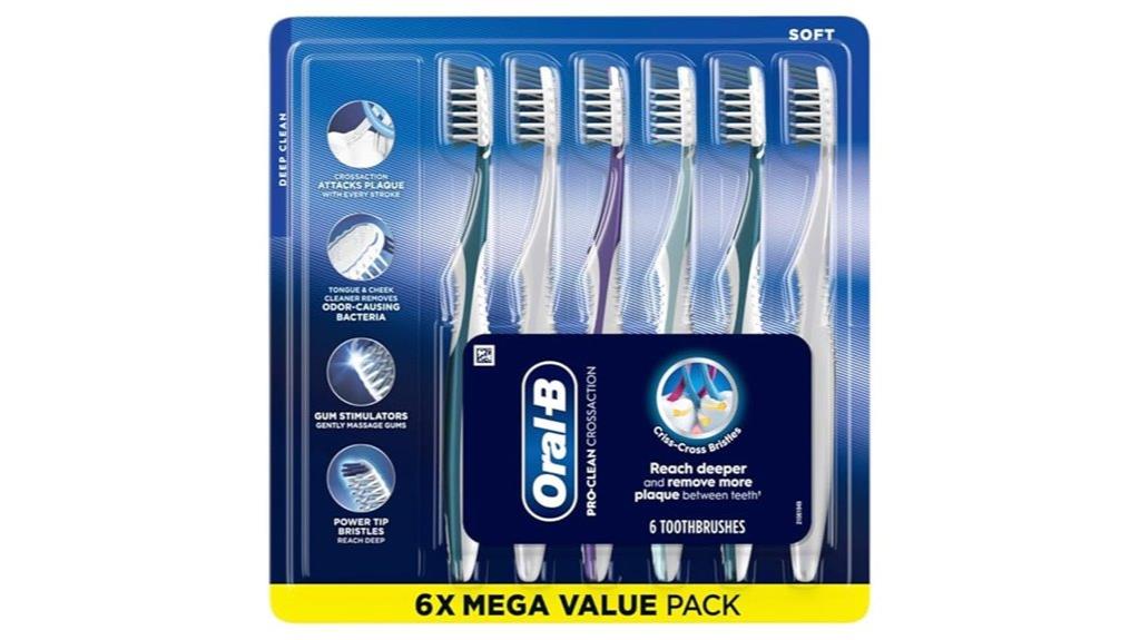 six pack crossaction toothbrushes