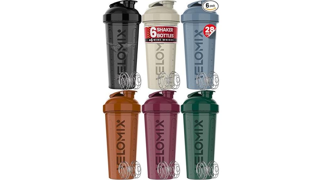 six pack protein shaker bottles