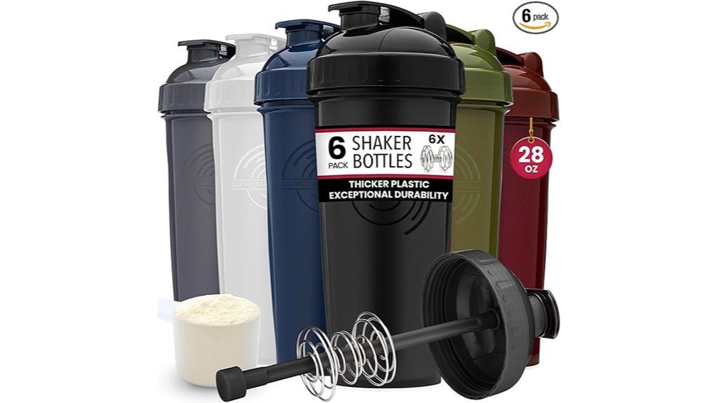 six pack shaker bottles