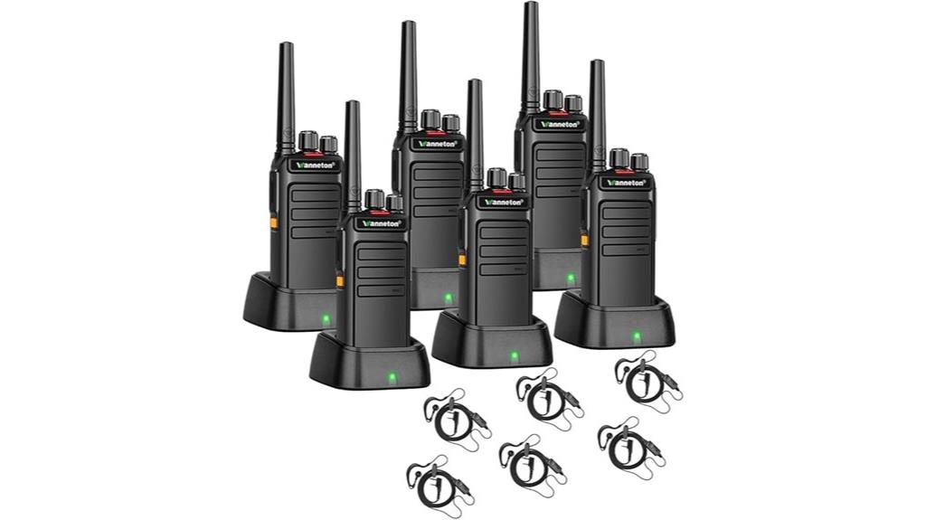 six rechargeable long range walkie talkies