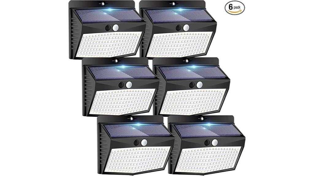 six solar motion lights