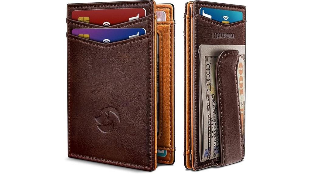 slim rfid leather wallet
