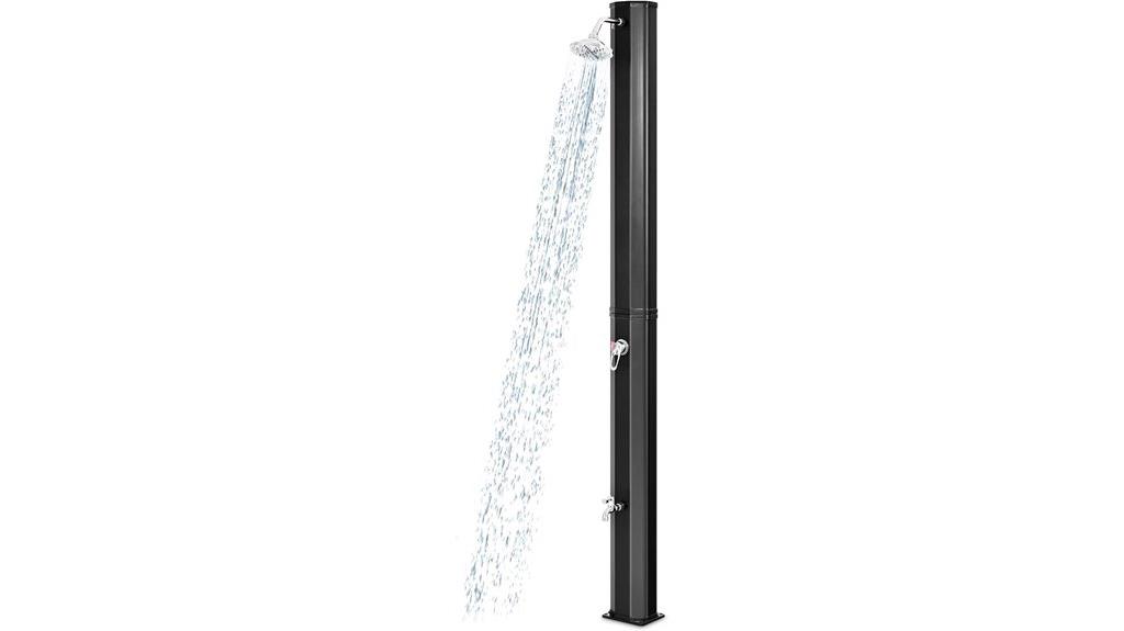 solar heated outdoor shower