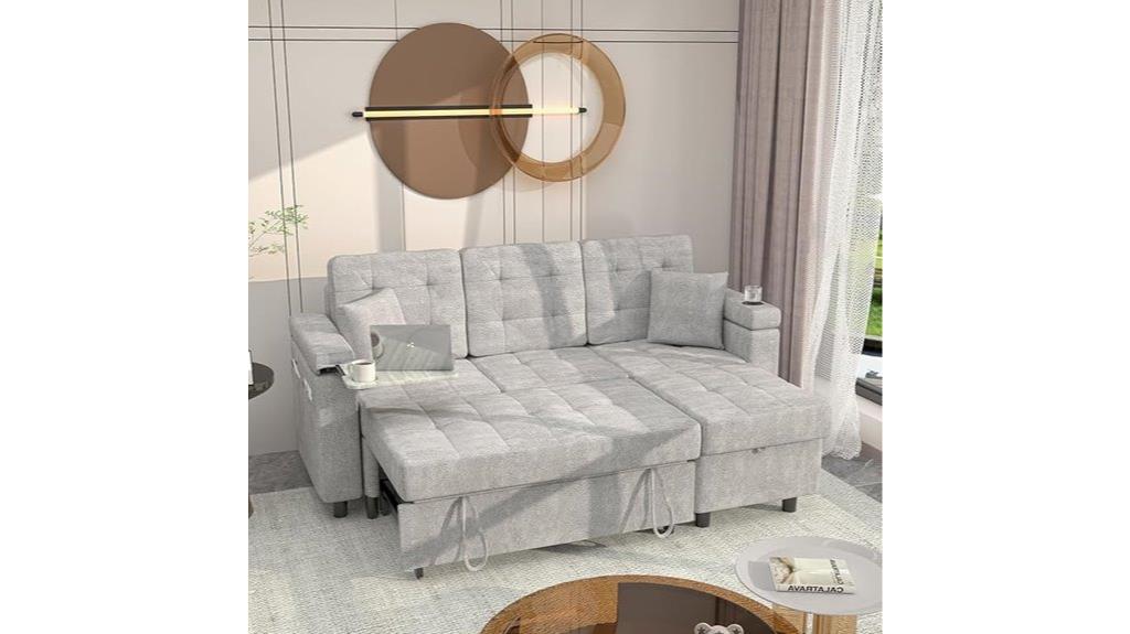 storage sleeper sectional couch
