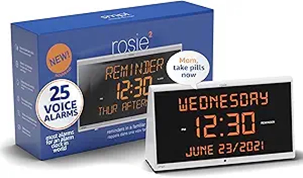 talking alarm clock display