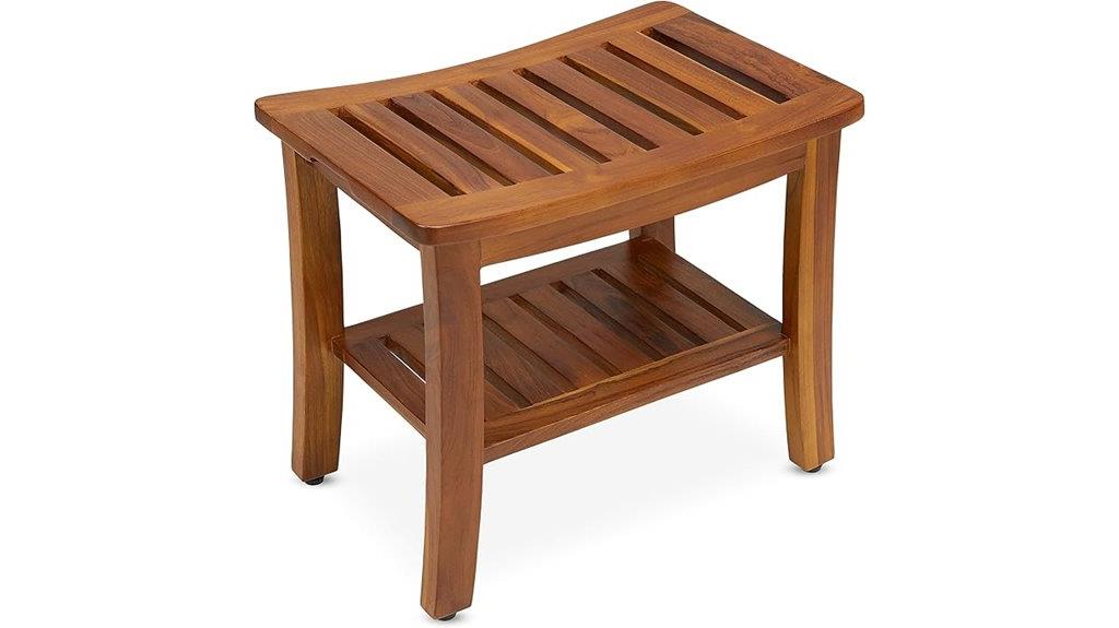 teak wood shower bench