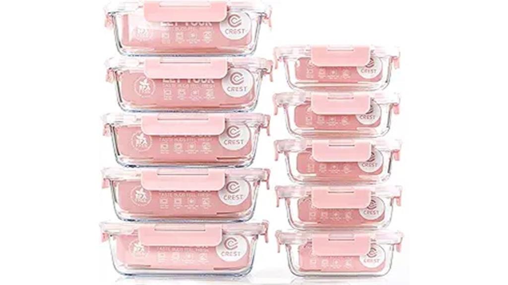 ten pack glass food storage