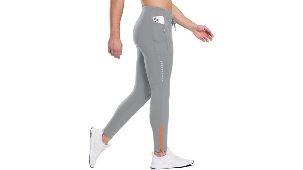 thermal running tights zippers