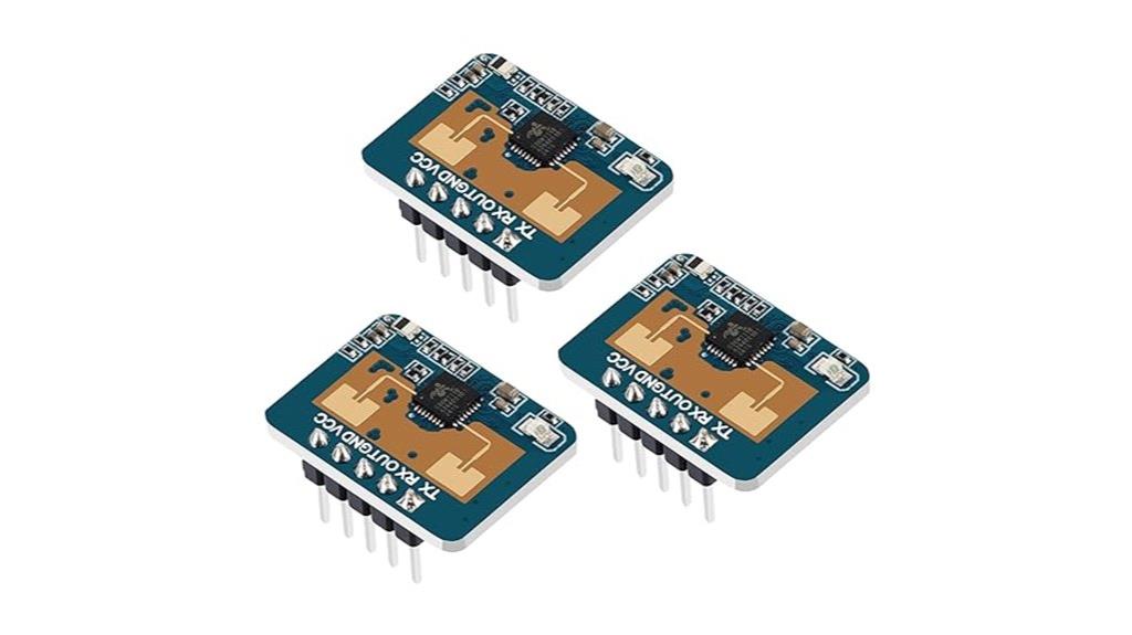 three ld2410c motion sensors