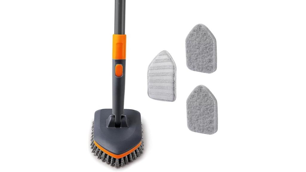triple head extendable tile scrubber