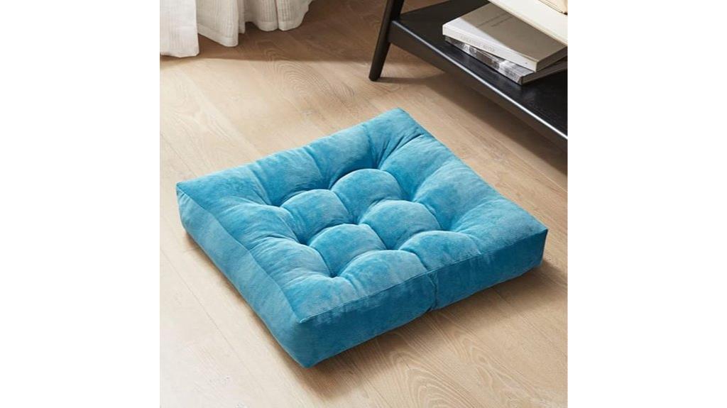turquoise square meditation pillow