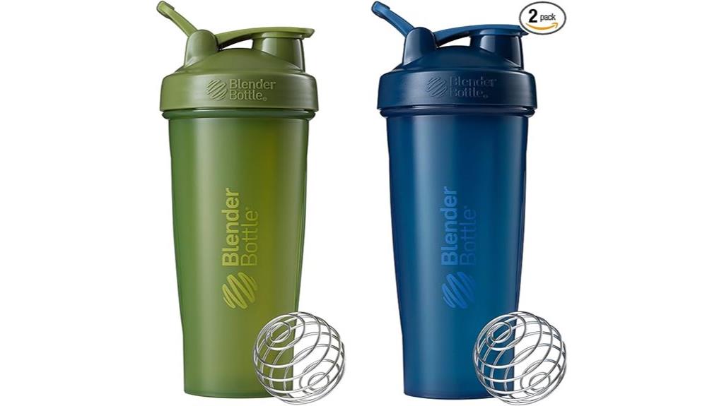 two classic shaker bottles