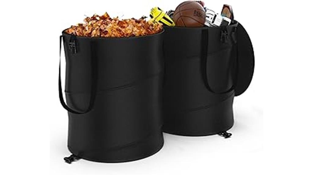 two piece collapsible trash cans