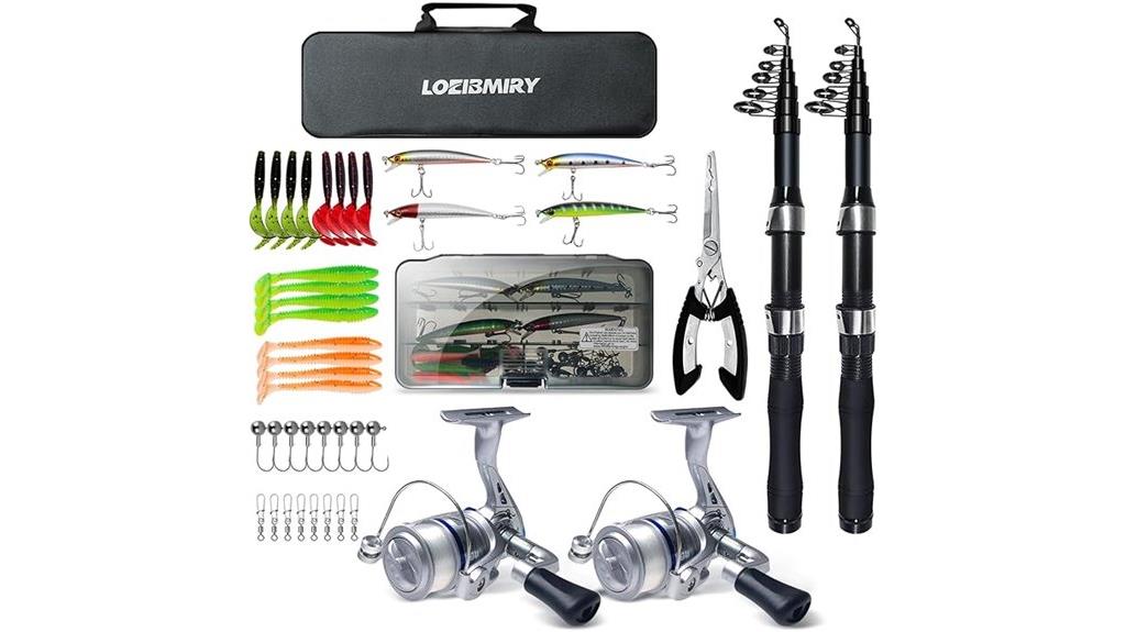 two piece telescopic fishing rod