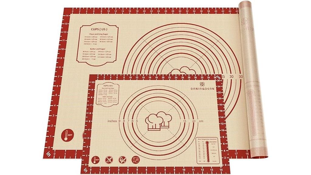 two silicone baking mats